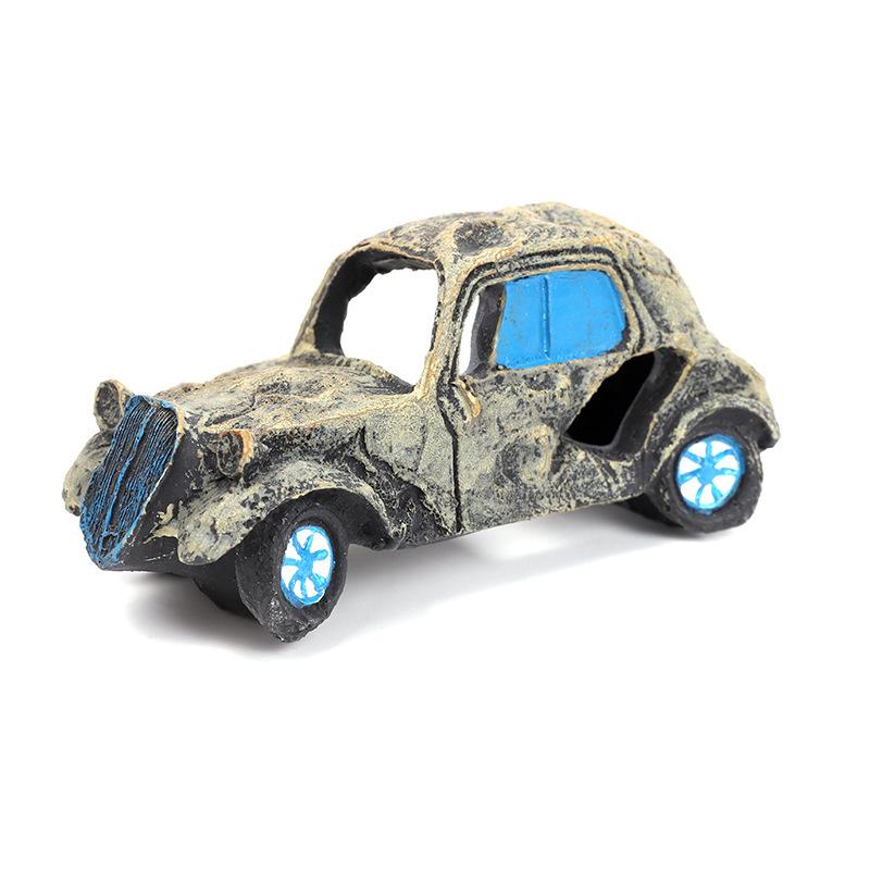 

Креативний будиночок-схованка для риб та креветок: Декор для акваріума Аварія автомобіля Смоляна прикраса