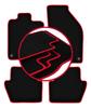 Alfombrillas de terciopelo con borde rojo para: Volvo C70 I cabrio, coupé (1997-2005)