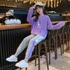 Girls' Spring Suits, Western Style, Fashionable, Big Children's Spring and Autumn Sports and Leisure Children's Sweaters, Two-piece Suit