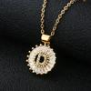 Shein Copper Zircon Round Alphabet Pendant Necklace