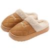 pu waterproof cotton slippers winter indoor home plush warm winter home non-slip cotton mop