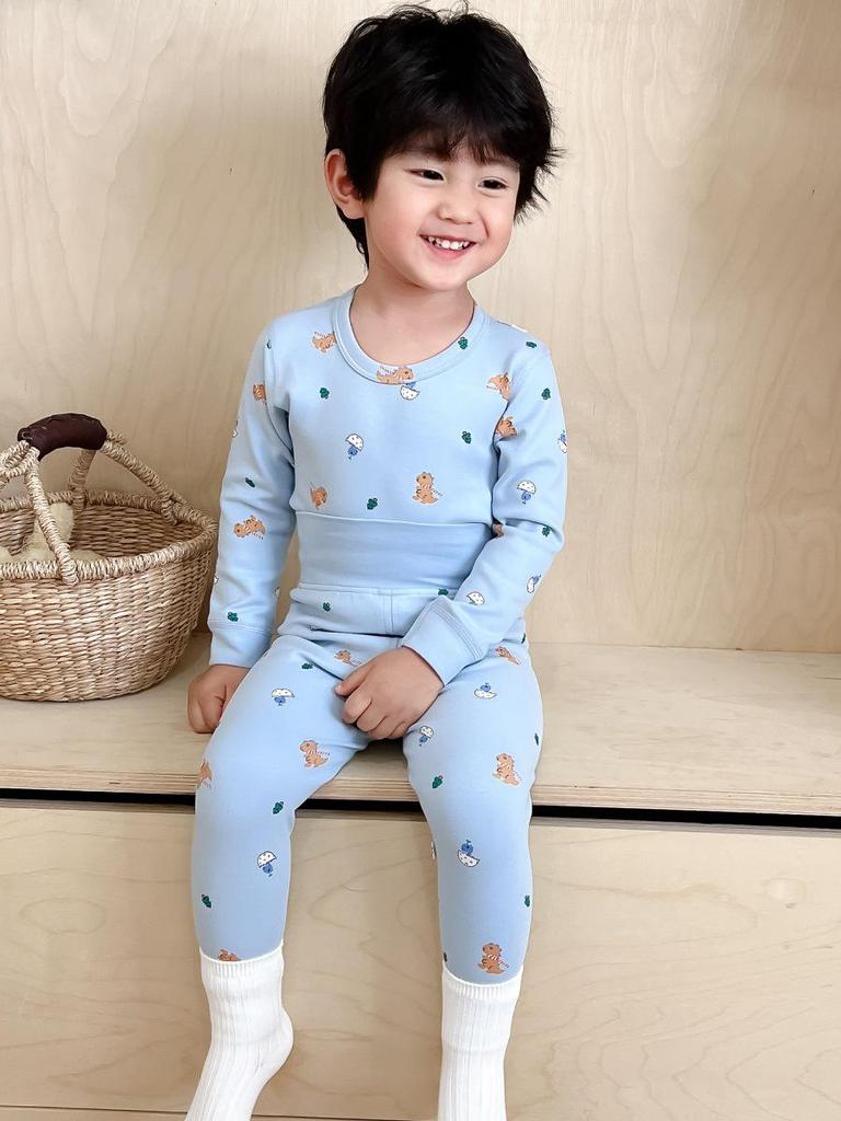 25 Style Baby High-Waisted Cotton Underwear Set for Boys & Girls - Belly Protection, Seamless, Warm Autumn/Winter Homewear