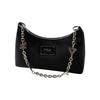 Fila Biscuit Bag Hobo Shoulder Versatile Large Capacity Fashion Casual Simple Daily Zipper Crescent Bag Chain Convenient Carry Design F13W428172FBK
