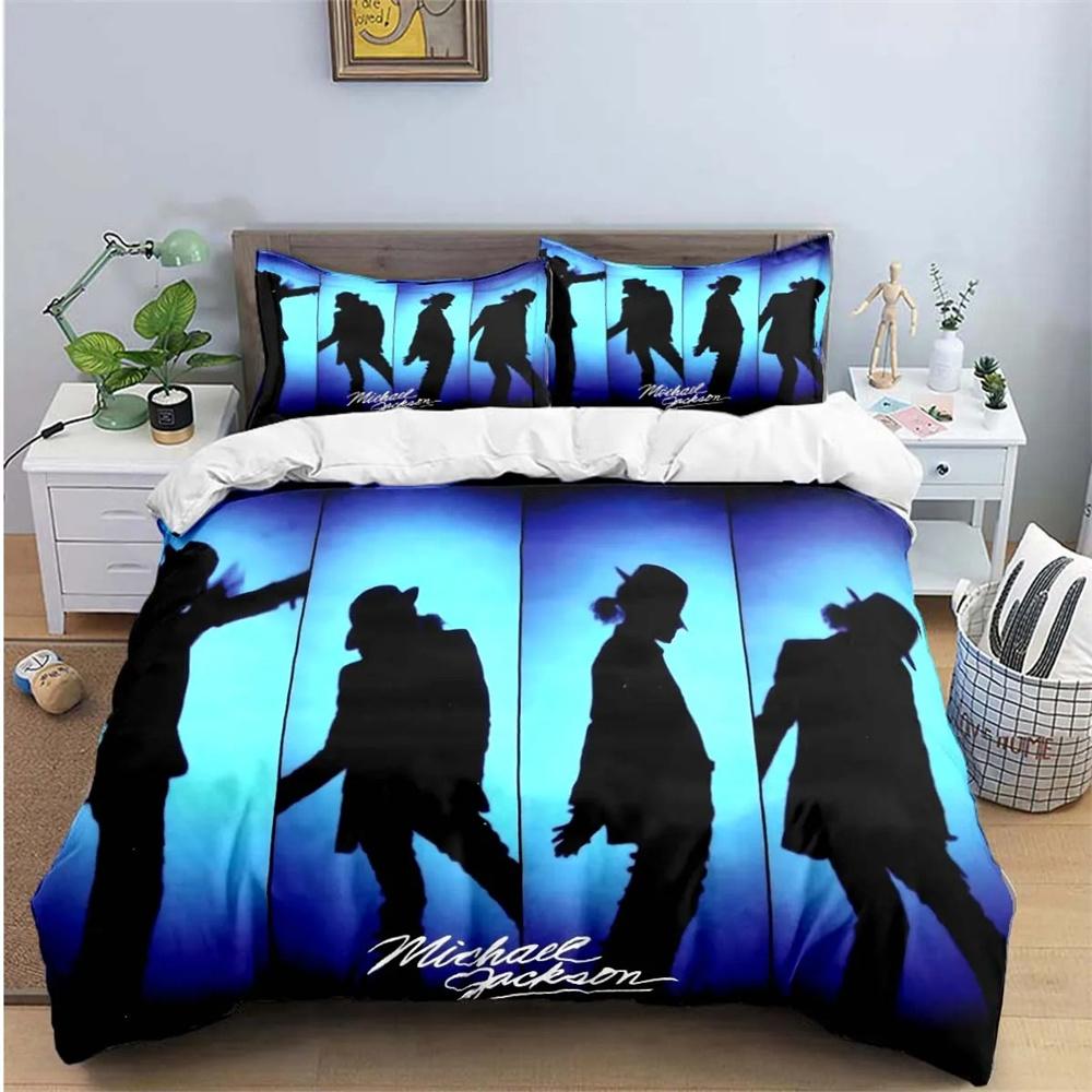 Exquisite Fashion M-Michael-Jackson Printing Bedding Set Duvet Cover Comforter Bed Youth Kids Girl Boys Birthday Gift