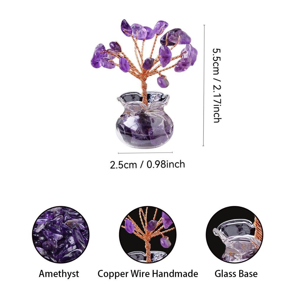 1Pcs Natural Crystal Tree Feng Shui Mini Tree New Artificial Bonsai