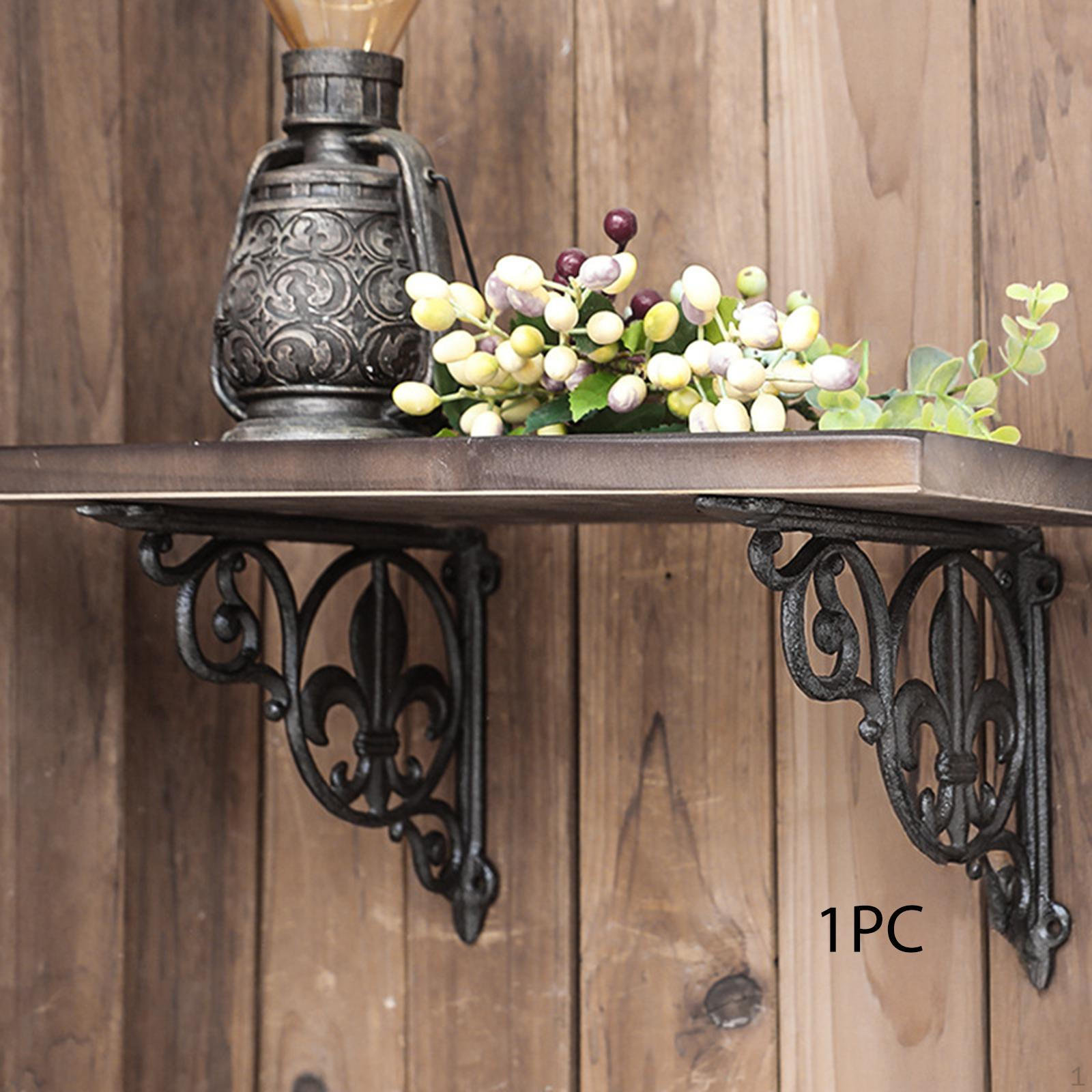 Декоративный кронштейн для полки Чугун Черный Рустикальный Прочный Металлический Угловой Кронштейн Прямой Угол Настенный Style A