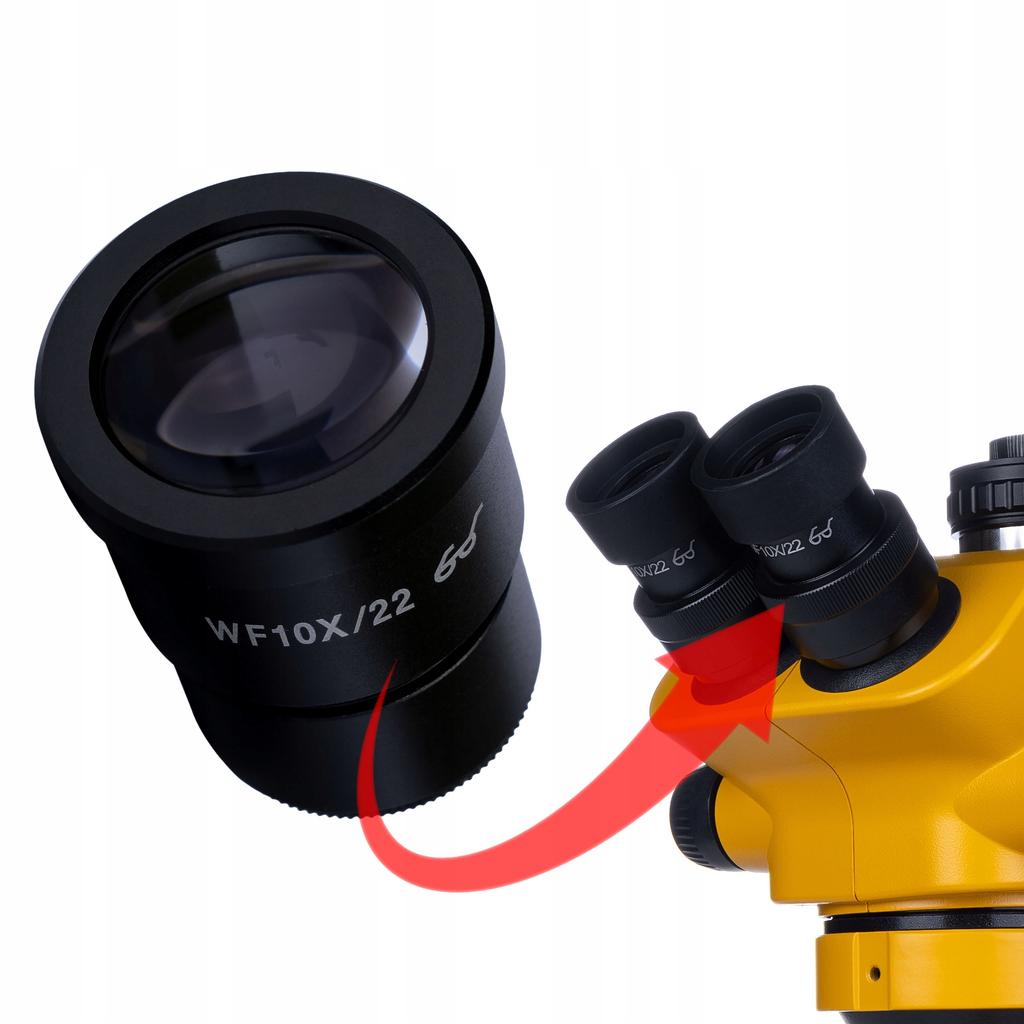 Rosfix Set of 2× WF10X/22 Eyepieces – Wide-Angle Eyepieces for Stereoscopic Microscope | 10× Magnification | 22 Mm Field of View | Glass Optics