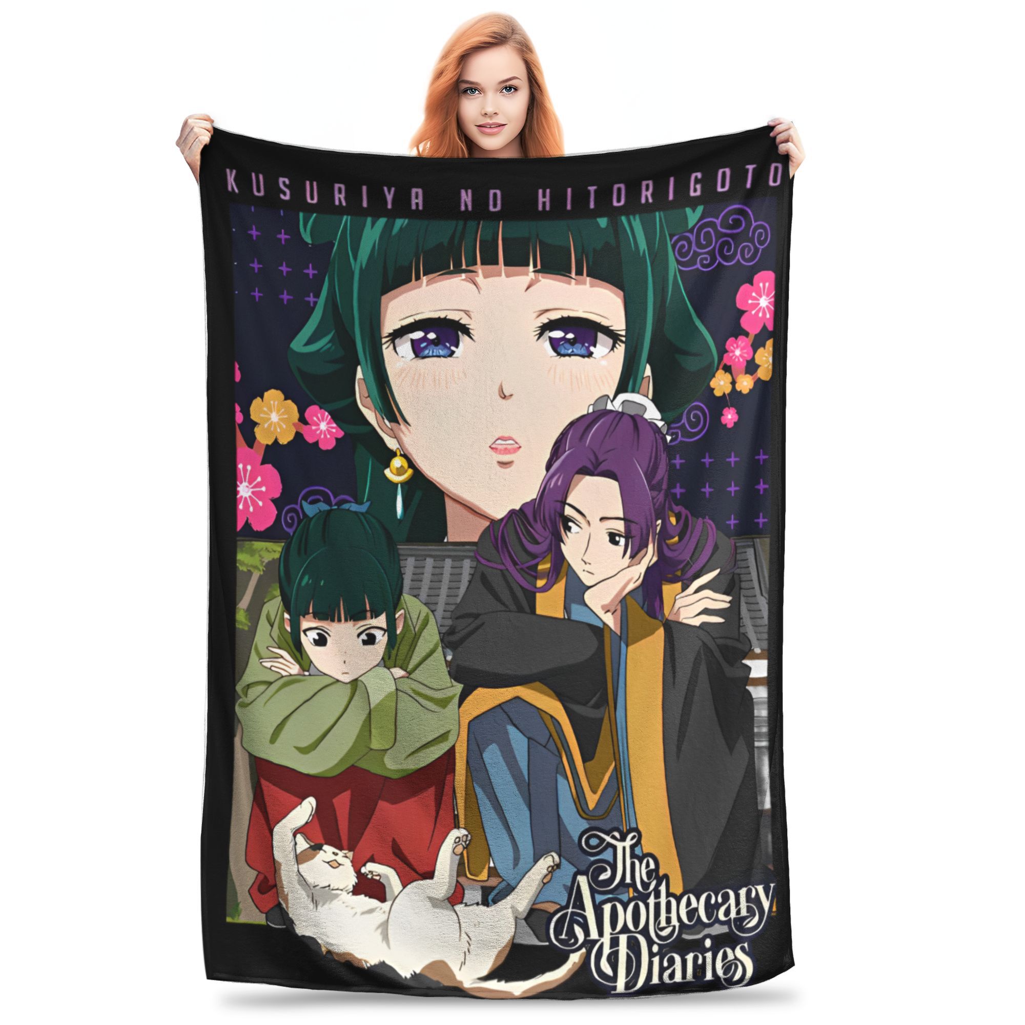 

Maomao The Apothecary Diaries Fleece Throw Blankets Kusuriya no Hitorigoto Blanket for Bed Bedroom Super Warm Bedroom Quilt, 30x40in
