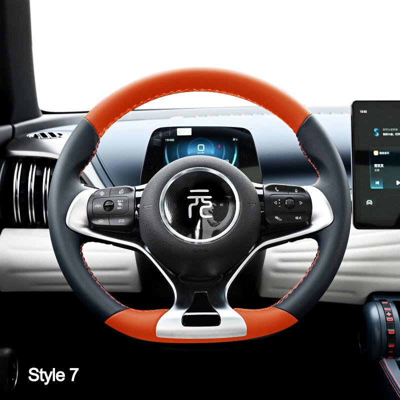 High Hand Sewing Stitching Car Steering Wheel Cover For BYD ATTO 3 Yuan Plus 2025 2025 2025 Nappa Leather Auto Interior Wrap