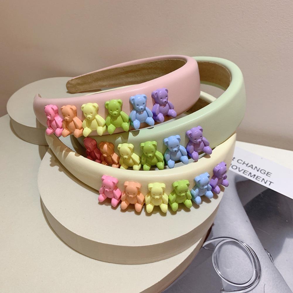 

Girls Women Headbands Ornament Accessories Hair Accessories Bear Hairbands Candy Color