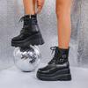 Women Punk Boots 10cm Platform Personalized Design Shoes Cool Boots Retro Simple High Quality Lace Up Casual Outdoor Shoe 35-43