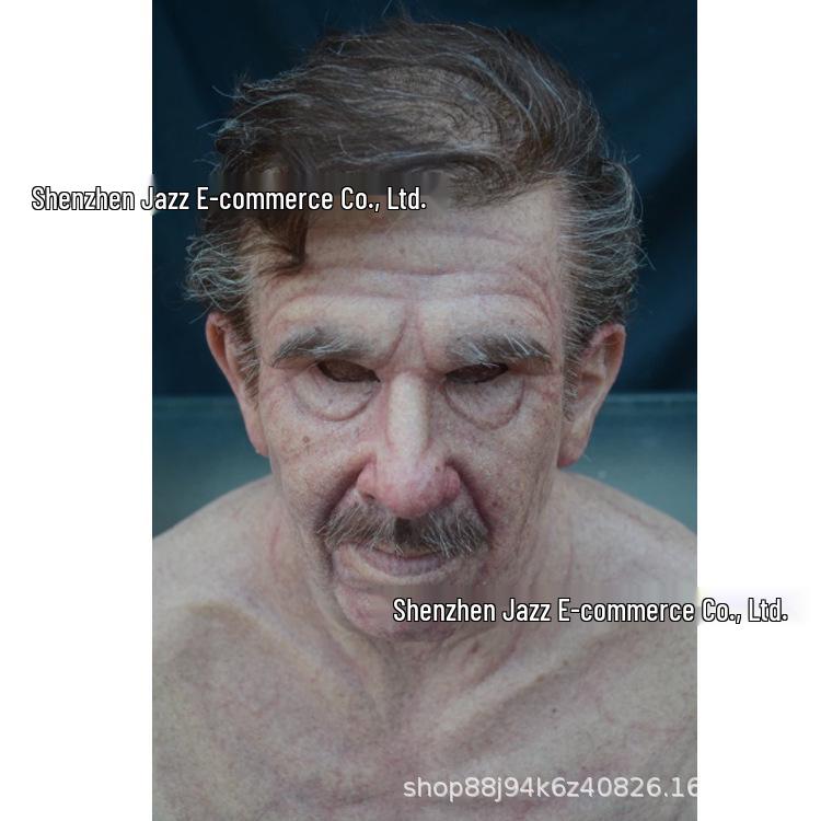 Realistic Latex Halloween Mask: Young Man with Wig