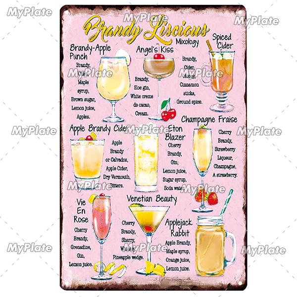 Cocktail Shots6 Metal Sign Vintage Plaque Beer Tin Sign Plate Wall Decor For Bar Pub Man Cave Bloody Poster Custom