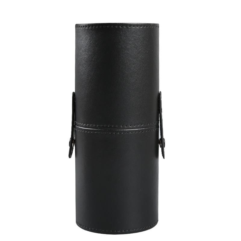 Portable PU Leather Makeup Brush Tube - Dustproof Cosmetic Travel Holder