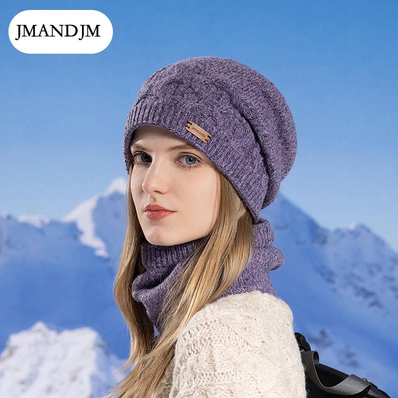 Зимняя шапка женская для верховой езды теплая защитная шапка из шерсти флисовый шарф — фото 14