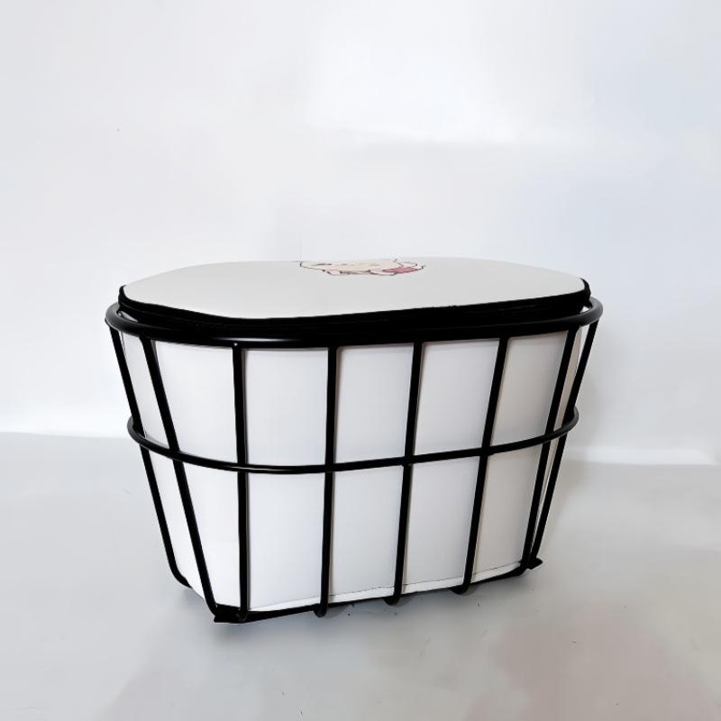 Large Capacity Metal Rear Basket with Backrest for E-bike Helmet and Backpack Storage