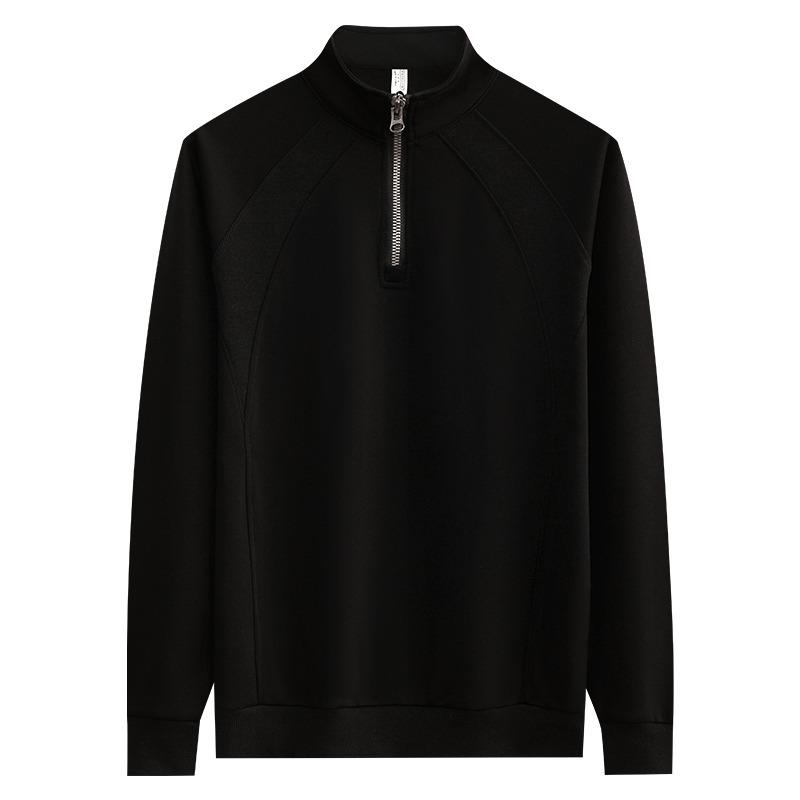 Heavyweight Cotton Half-Zip Hoodie for Men - Solid Color, Loose Fit, High-End Feel 2XL