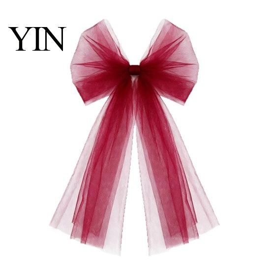 Elegant Ribbon Bows for Party Decor Tulle Bow Christmas Tree Decoration, Pre-tied Gauze Mesh Transparent Floral Arrangements Xmas Tree, Wreath,