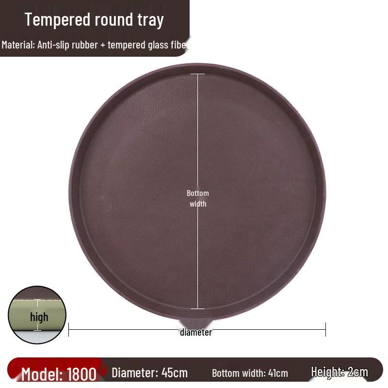 Commercial Round Plastic Non-Slip Serving Tray