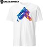 Abstract Colorful Silhouette Hockey Goalkeeper Design T-Shirt | Short Sleeve Tee