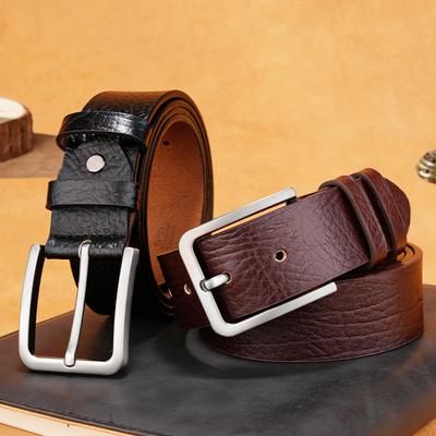 Retro Men'S Leather Casual Pin Buckle Cowhide Belt Simple Belt Belt Men'S Casual Versatile Belt