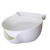 Strainer Bowl 2 Layer Fruit Colander Basket Plastic with Phone Bracket for Kitchen Food White