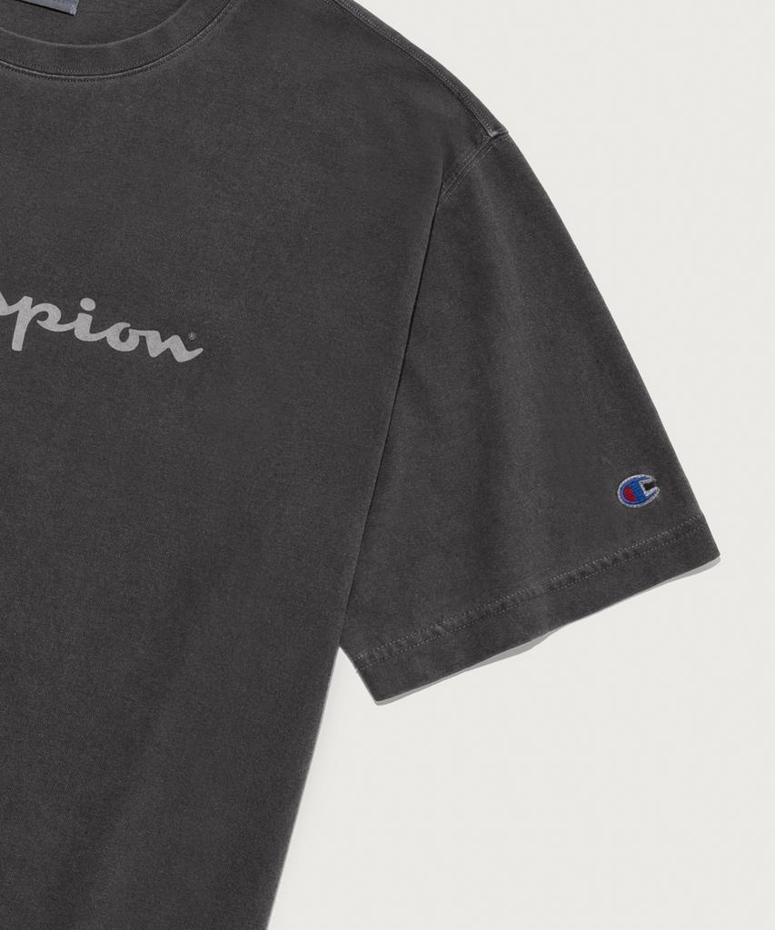CHAMPION Big Logo Pigment Short Sleeve T-Shirt Charcoal