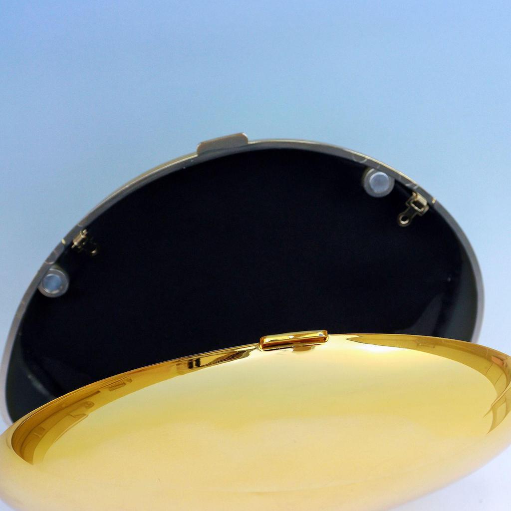 2025 Glänzendes Gold Metallic Gänseei Acryl Clutch