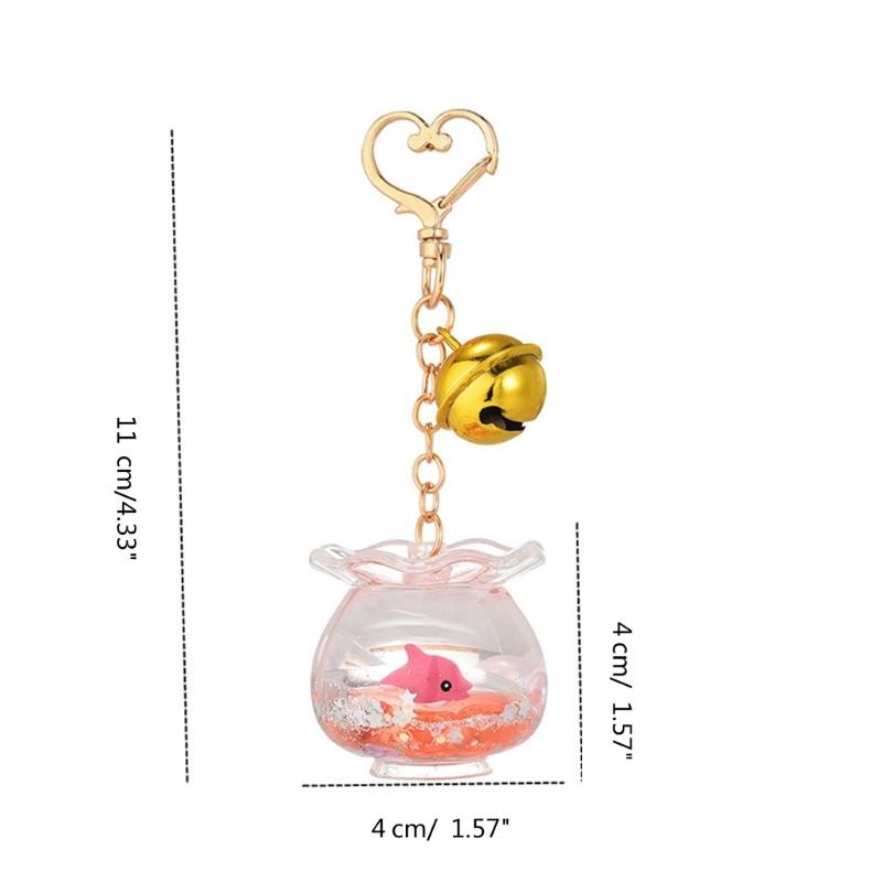 Whimsical Acrylic Bottle Keychain Cute Fish Tank and Ocean Theme Keychain Perfect Bag Charm for Women and Couples