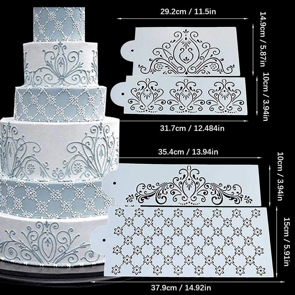 Taart Spuitfondant Hol Sjabloon Printen Poedersuiker Zeef