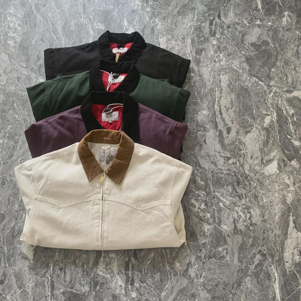 "Santa Fe Vintage Washed Canvas Jacket with Lapel and Zipper"