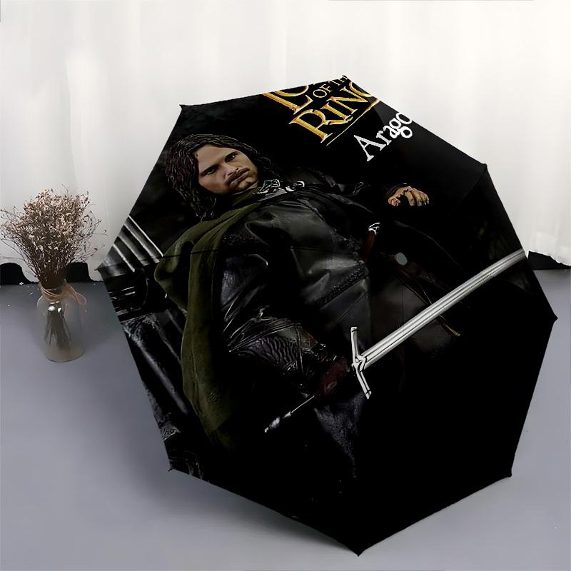 1pc Aragorn Lord of the Rings Automatic Folding Umbrella - Compact 8-Rib Design, Durable Plastic & Iron1169L