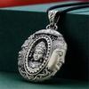 New Silver Color One Thought To Become Buddha Magic Sweater Chain Long Retro Necklace Large Pendant Jewelry Jewelry