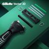 Gillette Vector 3D Razor for Men with Ultra Thin 3 Layer Sharp Shaver Replace Refills 1handle 4 Blades