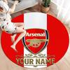 Arsenal F Custom Name Round Area Rug,Carpet Rug for Living Room Bedroom Sofa Playroom Decor,Non-slip Floor Mat