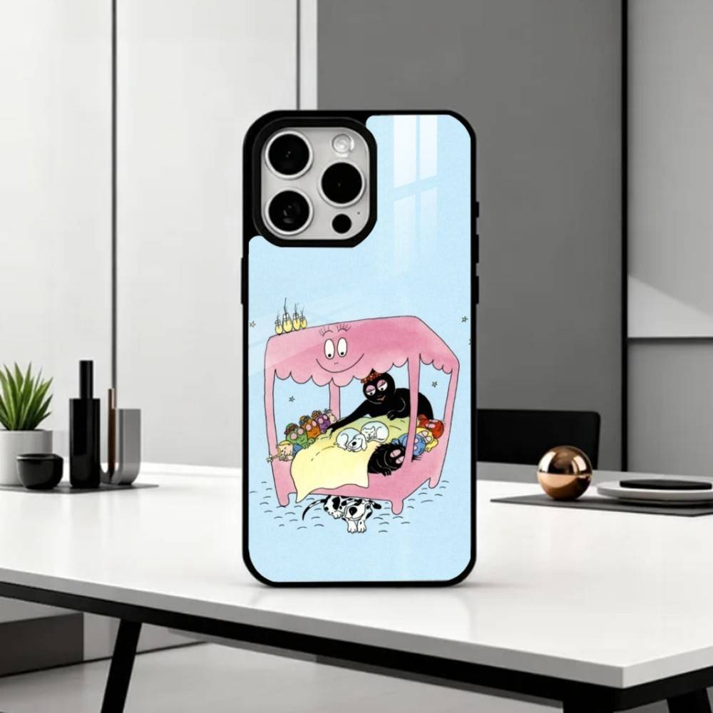 Tiny Cute B-BarbapapaS Phone Case For iPhone17,16,15,14,13,12,11 Plus,Pro Max Magnetic For Magsafe Wireless Charging