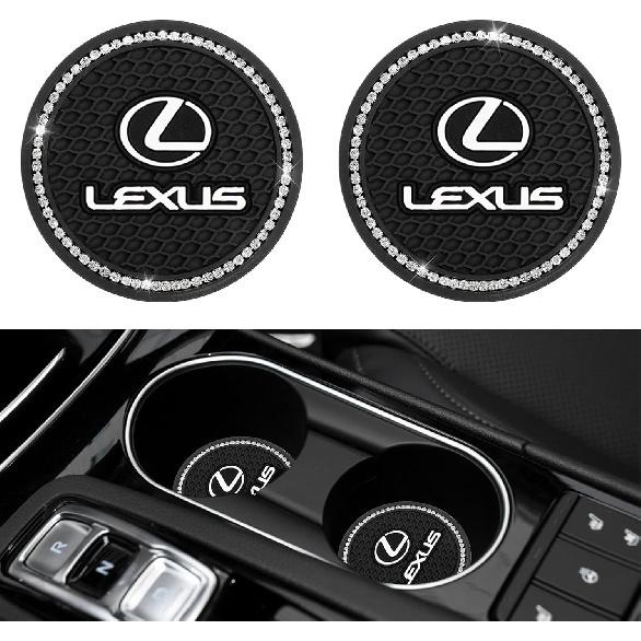 2 Pack Car Cup Holder Coaster Compatible with Lexus, Non-Slip Insert Coasters, Recessed Silicone Car Cup Mat, Car Interior Accessories-2.75 in