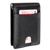 Men's Carbon Fiber Pattern RFID Short Wallet with Front Pocket Dollar Clip