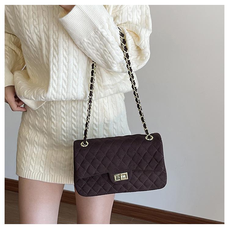 1Pc Ersatile Fashion Niche Large-capacity Tote Bag New Chain Diamond Shoulder Bag High-end Small Fragrant Messenger Bag