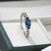 6-10 Size Fashionable Sparkling Blue Color Zircon Inlaid Women's Ring, Daily Wear for Women, Holiday Accessory Gift