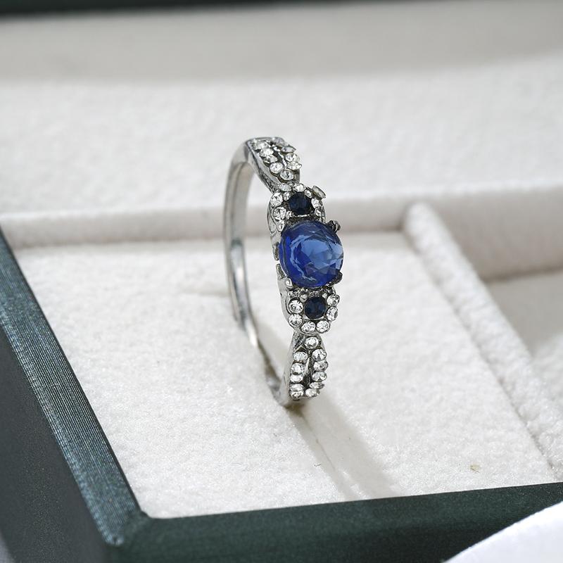 

6-10 Size Fashionable Sparkling Blue Color Zircon Inlaid Women s Ring, Daily Wear for Women, Holiday Accessory Gift 8