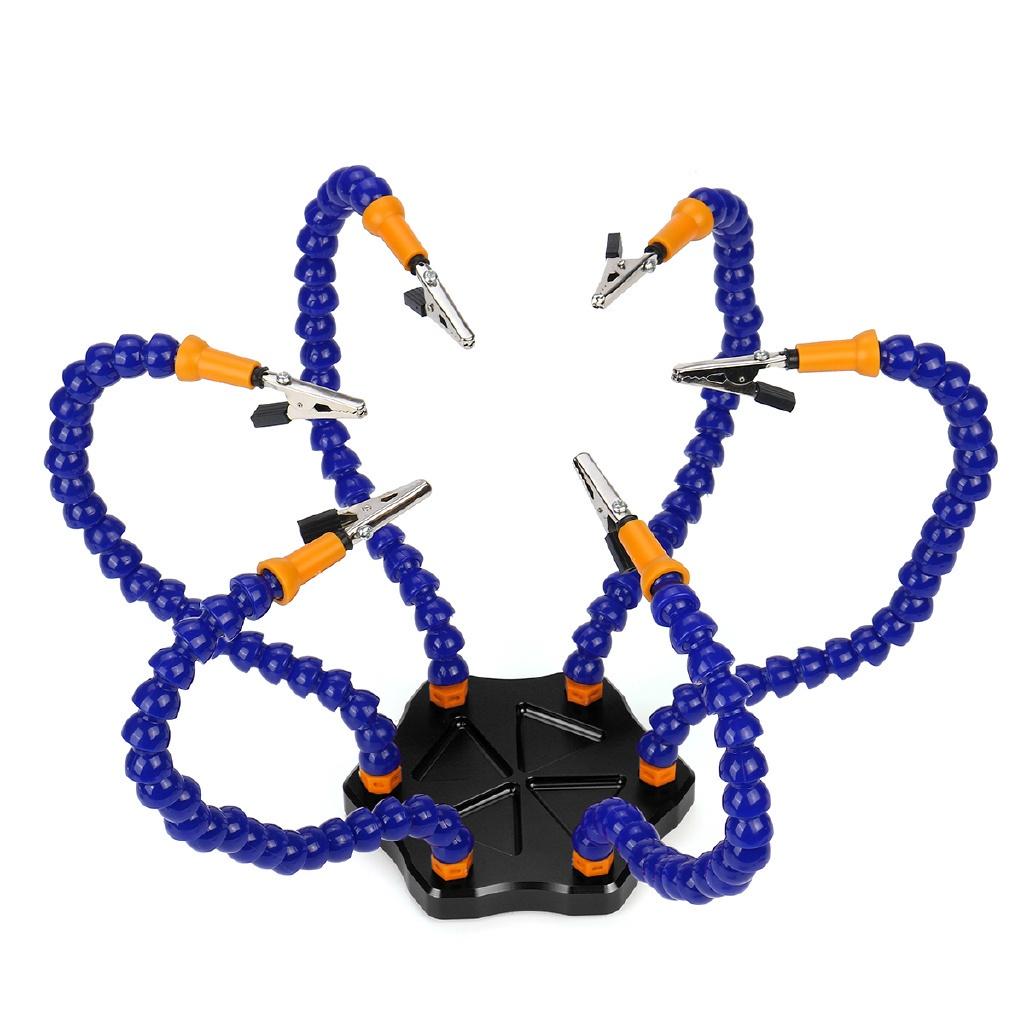 

Soldering Holder Electronic Welding Magnifier Desktop 6PC Flexible Soldering Arm Solder Holder Station Repair Hand Tool