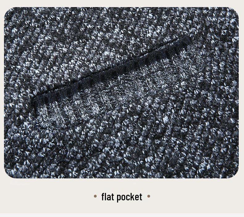 Men's Grey Plus Velvet Cardigan Sweater - Autumn/Winter Warm Knitwear for Middle-aged and Elderly