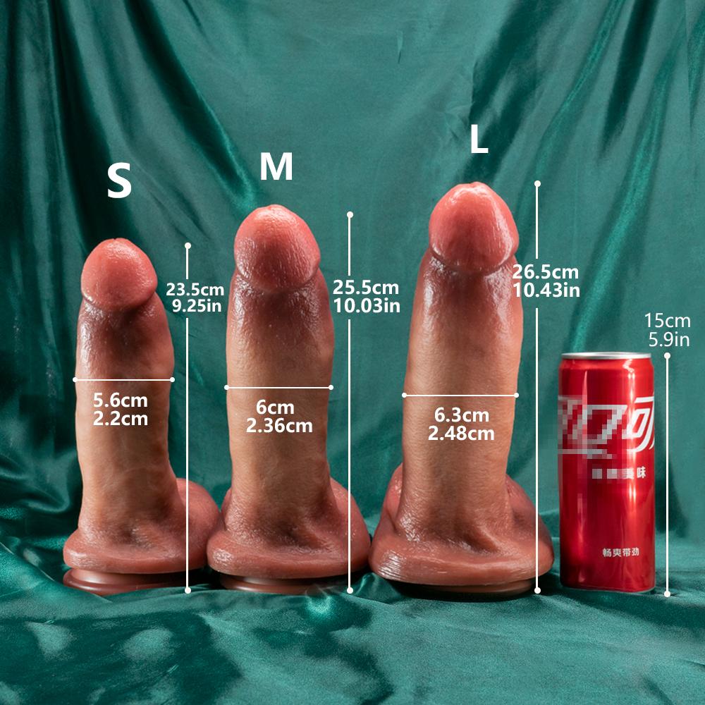 Meat Bully Doppelter Flüssigsilikon-Künstlicher Penis-Makeup Weiblicher Masturbator Dicker langer Urlaubspenis Sexuelle Bedarfsartikel für Erwachsene