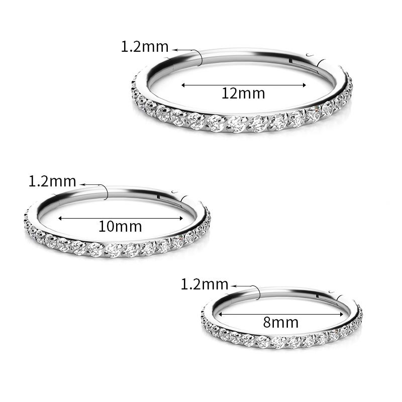 1/10pcs G23 Titanium Nasal Ring For Women Hoop Earring 16G/18G Piercing Jewelry Gift Lip Ring Hinge Clicker Open Diaphragm