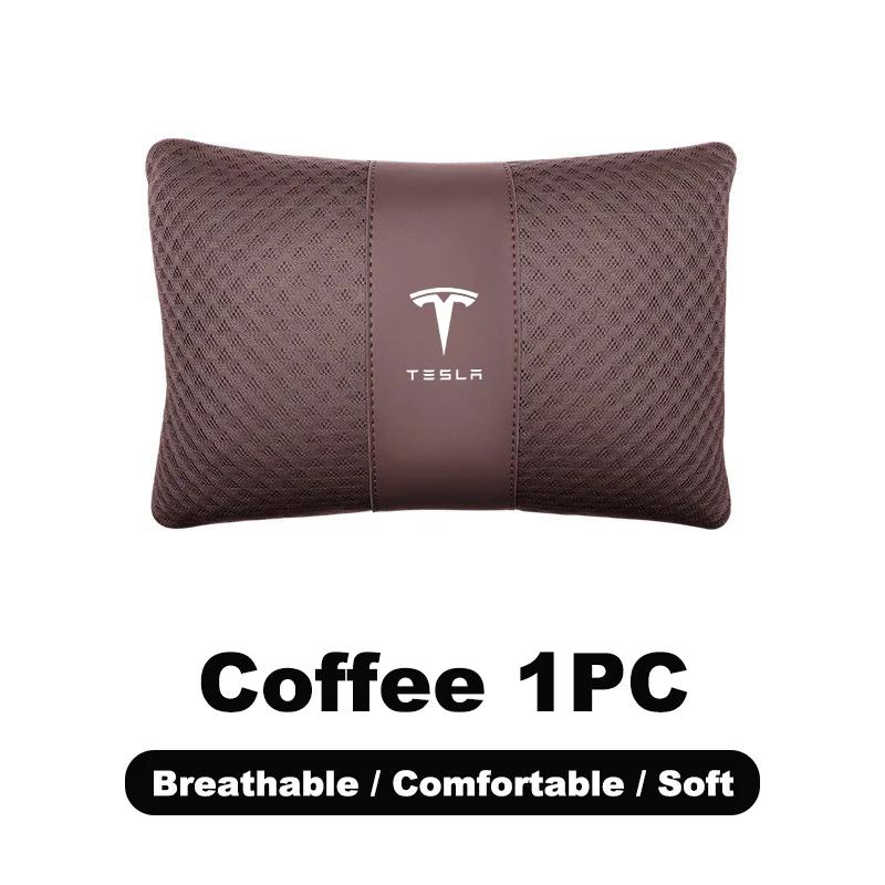 Car Sticker 2025 Hot Car Memory Foam Neck Pillow Protection Lumbar Backrest Cushion For Tesla Model 3 Model S X Y Roadster Space