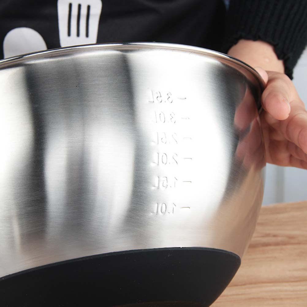 Extra Deep Stainless Steel Mixing Bowl Ergonomic Rounded Lip Stable Flat Base for Cake Batter Cookie Dough Marinating 20Cm Fruit