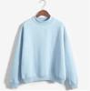 Women's Long Sleeve Sweatshirt Mock Neck Fresh Sweet Pullover Solid Color Casual Top