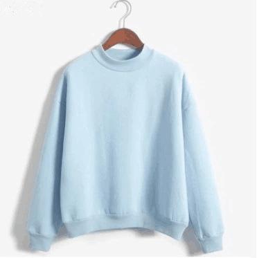 Women's Long Sleeve Sweatshirt Mock Neck Fresh Sweet Pullover Solid Color Casual Top