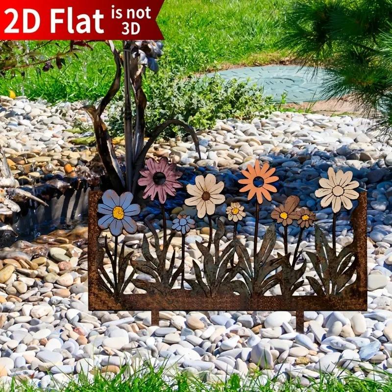 1pcs European American Flower Ground Stake Rustic Floral Garden Plug Creative Rural Style Yard Decor Ornament